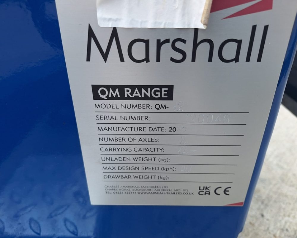 MARSHALL TRAILERS QM12 MARSHALL TRAILER